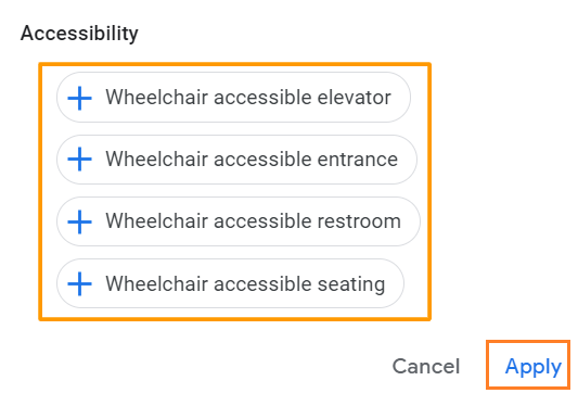 Google My Business Wheelchair Accessibility