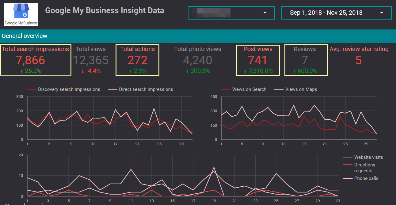 Google My Business Insights Data For GMB Page