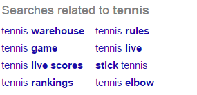 Related Searches - LSI keywords in Google