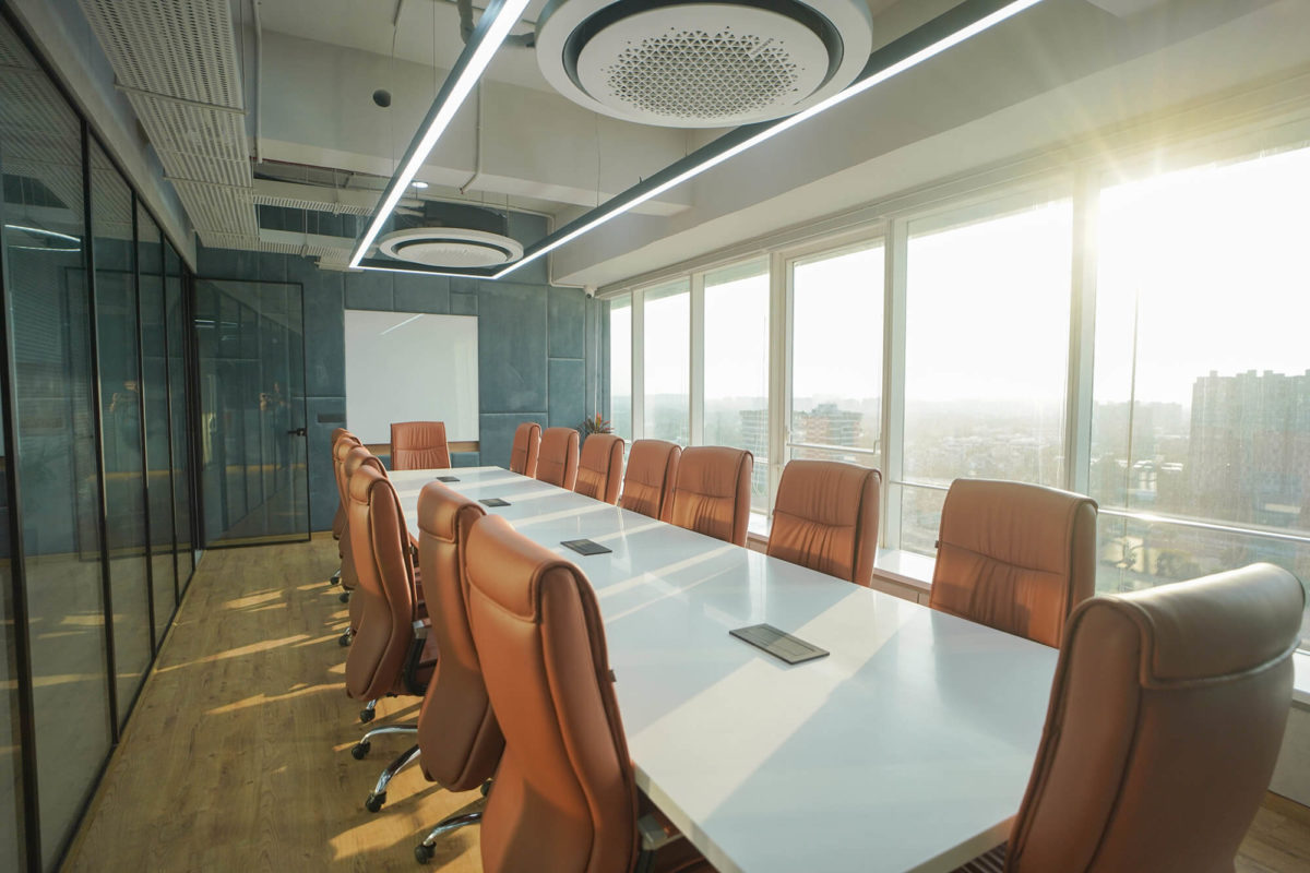 Conference Room with a Highrise view of sunlight